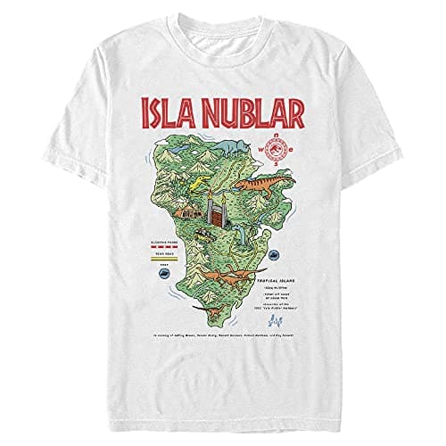 Image of Jurassic Park Isla Nublar Young Men's Short Sleeve Tee Shirt, White, XL