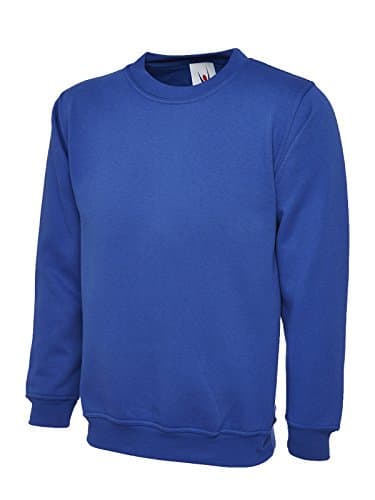 Image of Uneek 300g Plain Classic Crewneck Sweatshirt -Royal Blue - Small