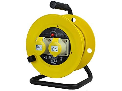 Image of Faithfull FPPCR25ML Cable Reel 25 Metre 16 Amp (110 Volt), Multi