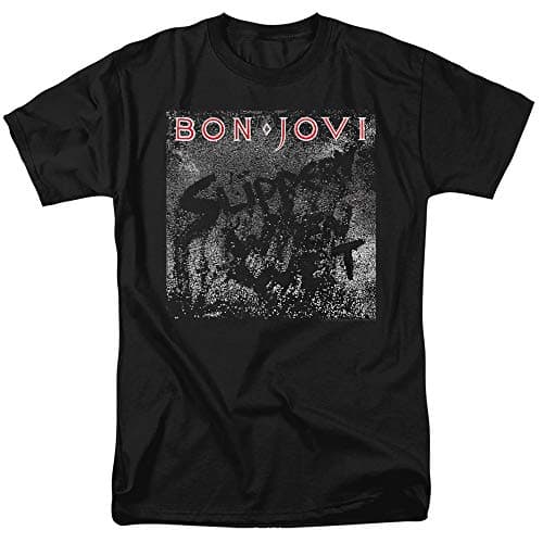 Image of Bon Jovi Slippery Cover Unisex T Shirt, Black, Medium