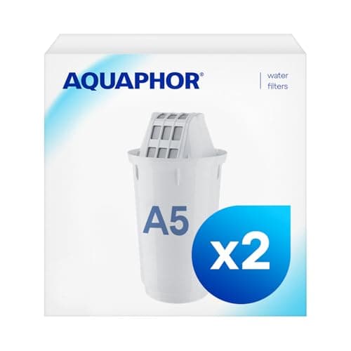 Image of Aquaphor Filter Cartridge A5 Pack 2 - with Aqualen Technology, Against Lime, Chlorine and Other Substances in Flow Water, Compatible with Models Provence, Prestige, Smile