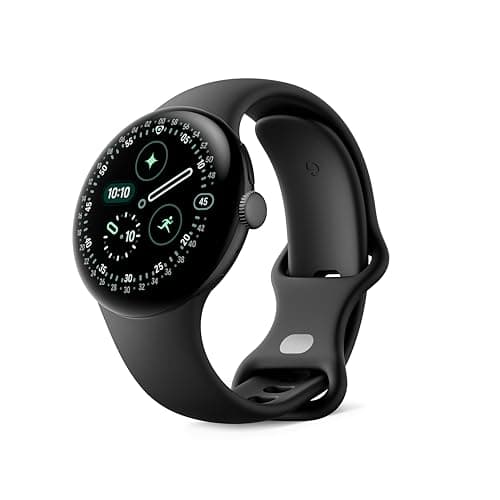 Image of Google Pixel Watch 4 (41 mm) - Android smartwatch with Domed Display, Comprehensive Health and Fitness Tracking and Help from Gemini - Matte Black Aluminium Case - Obsidian Active Band - Wi-Fi