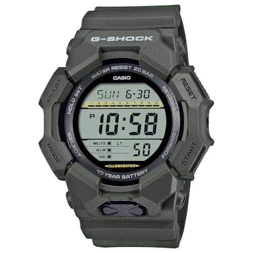 Image of Casio G-Shock Olive Green Digital 10 Year Battery Watch GD-010-3, Green
