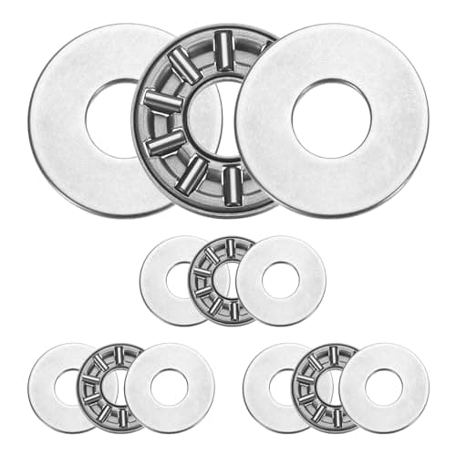Image of sourcing map 4 Sets AXK0821+2AS Thrust Needle Roller Bearings with Washers, 8x21x4mm Chrome Steel Needles Roller Bearing, P5 (ABEC 5)