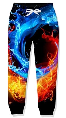 Image of RAISEVERN Kids Tracksuit Bottoms Red Blue Boys 3D Joggers Funny Colorful Print Cool Sweatpants Girls Trousers Childrens Party Jogging Gifts Clothes, 160, 12-14 Years