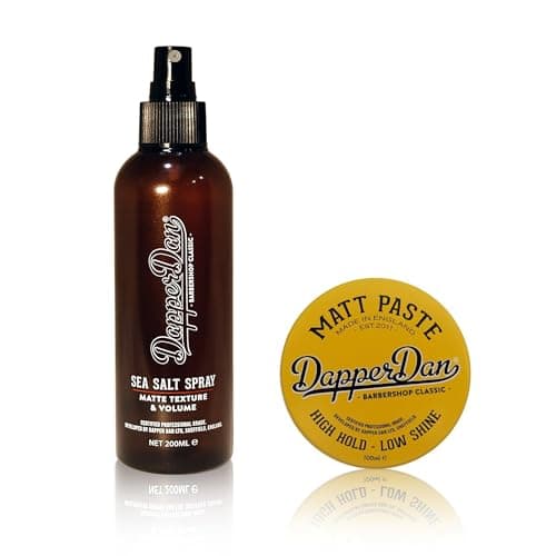 Image of Dapper Dan Matt Paste, High Hold Low Shine Paste for Men 1 x 100ml and Dapper Dan Sea Salt Spray for Matte Textured Finish 1 x 200ml