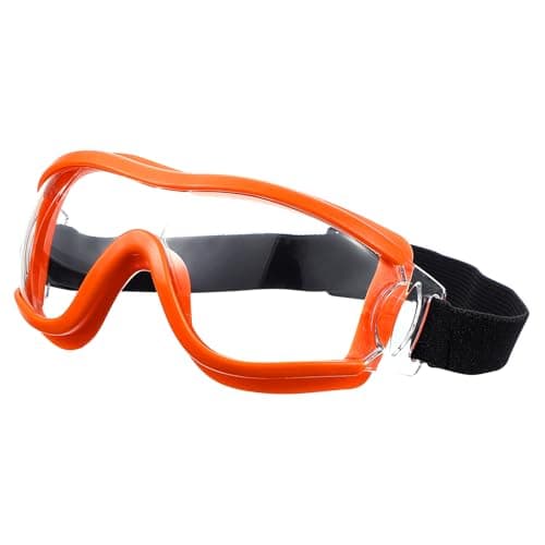 Image of Uxcell Safety Glasses, Anti-Fog Goggles Protective Scratch Resistant Clear Lens Work Outdoor Eye Protection Safety Goggles for Men Women Industrial Lab, Orange