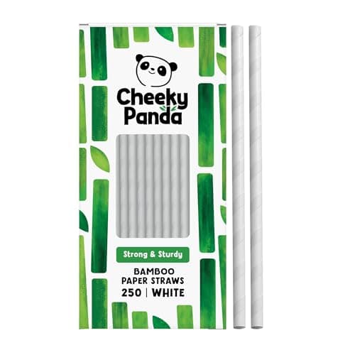 Image of The Cheeky Panda Bamboo Paper Straws | 250 White Coloured Paper Drinking Straws