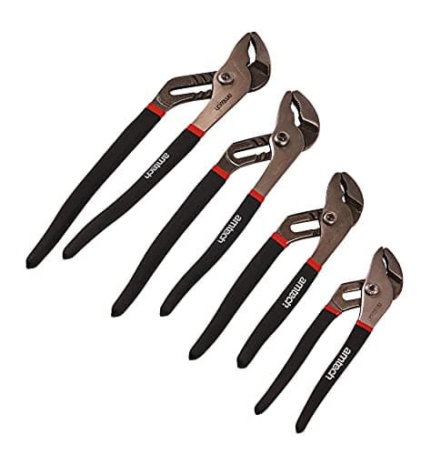 Image of Amtech 4 Piece Water Pump Plier Set, Drop Forged Alloy Steel with Non-Slip Grips, Sizes 150 300 mm for Plumbing, Automotive & General DIY Applications