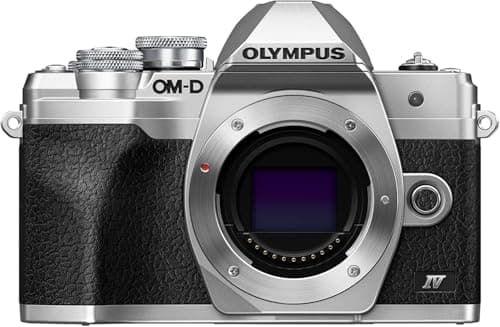 Image of Olympus OM-D E-M10 Mark IV Micro Four Thirds System Camera, 20 MP sensor, 5-axis image stabilizer, selfie LCD screen, electronic viewfinder, 4K video, powerful AF, Wi-Fi, silver