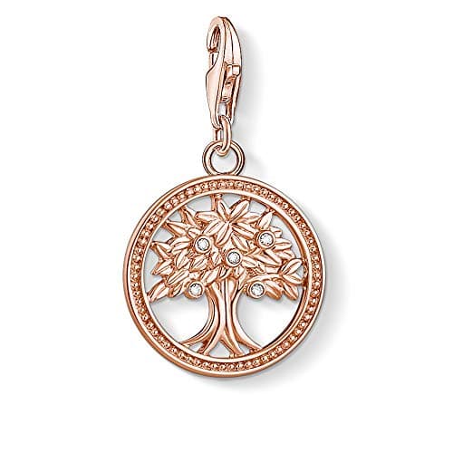 Image of Thomas Sabo Rose Gold Plated Cubic Zirconia Tree of Life Charm 1861-416-14