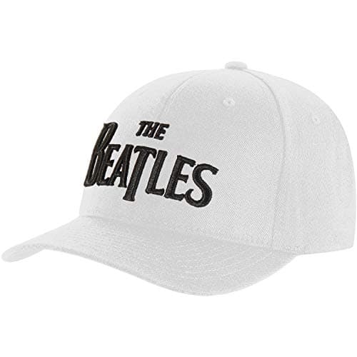 Image of The Beatles Black Drop T Logo Baseball White Cap