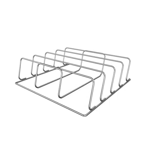 Image of Ninja Woodfire XL Rib Rack for Grilling up to 4 Full Racks of Ribs, Easy to Wipe Clean, Official Accessory, Compatible with Ninja Woodfire XL BBQ Grill OG850 / OG901, Black, XSKOGXLRBRKEU