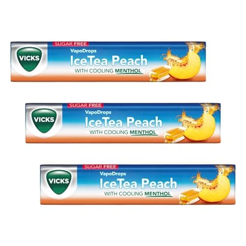 Image of VICKS VapoDrops TripleAction, Sugar Free Lozenges with Menthol, Zinc and Vitamin C, Stick 42g (Pack of 3)