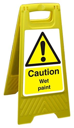 Image of Seco Caution Wet Paint Floor Standing Sign, 300mm x 600mm - Polypropylene