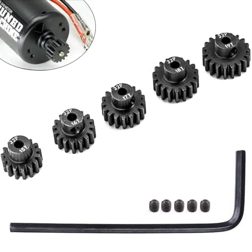 Image of 32P Hardened Pinion Gear Set 1/8inch Hole Metal Pinion Gear 15T 16T 17T 18T 19T 3.175mm RC Motor Pinion Gear Kit for 1/10 RC Car
