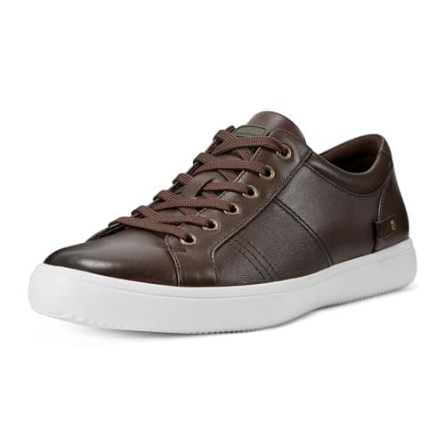 Image of Rockport Men's Colle Tie Sneaker, Dark Brown Leather, 14 Wide