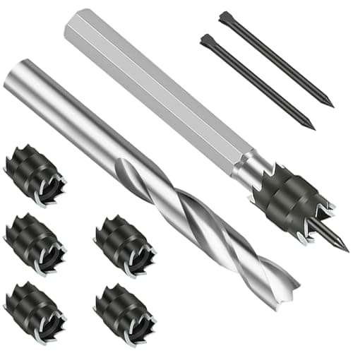Image of EEEKit Spot Weld Cutter Kit, Sheet Metal Hole Cutter, Punch Remover Panel Separator for Power Drill Welding Auto Body Work Tool, 3/8 Inch Drill Bit Tools, 9 Pieces