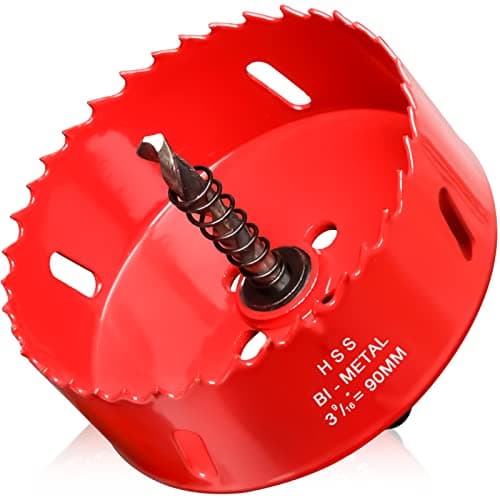 Image of 90mm Hole Saws Cutter, HSS Bi-Metal Drill Bit for Wood, Plastic, UPVC, Fiberglass and Plasterboard