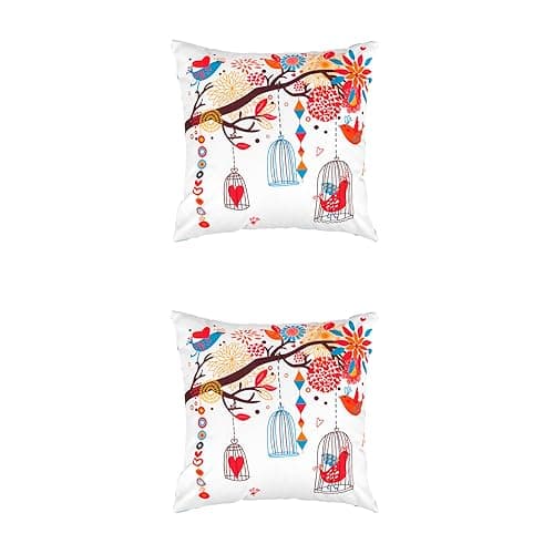 Image of Gardenista Garden Printed Scatter Cushion | Water Resistant Outdoor Furniture Decorative Pillows 45x45cm | Soft & Comfy Hollowfibre Filled Patio Furniture Cushions | Durable and Easy to Clean (2)