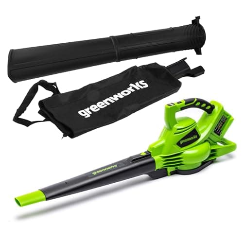 Image of Greenworks 48V(24V x 2) Cordless Leaf Blower and Vacuum with 45L Mulching Bag & Shoulder Strap, 322km/h ,9m³/min, without Batteries & Charger, 3 Year Guarantee GD24X2BV
