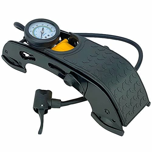 Image of AA Single Cylinder Foot Pump AA3343 - Tyre Inflator for Cars Motorcycles Bicycles Inflatables - Includes 3 Valve Adaptors
