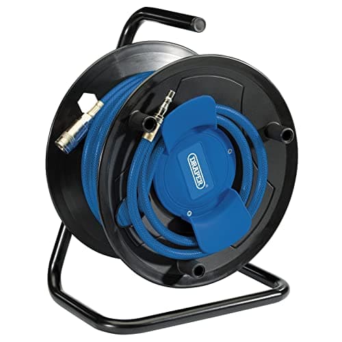 Image of Draper 70838 Air Hose Reel, 20bar (280 psi), 20m, Blue and Black