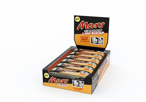 Image of Mars Orange Chocolate Low Sugar High Protein Bars, 12×55g | 18g Protein, Only 2g Sugar | Healthy Energy Snack, Individually Wrapped, Protein Bar for Fitness, Gym & On‑the‑Go Fuel