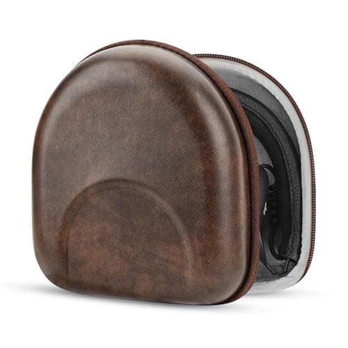 Image of Geekria Shield Headphones Case Compatible with Marshall Major II/III/IV/V, Mid ANC, Replacement Hard Shell Travel Carrying Bag with Cable Storage (Brown)