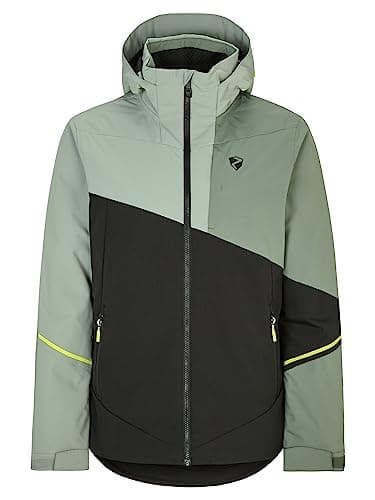 Image of Ziener TIMPA Men's Ski Jacket/Snowboard Jacket Breathable Waterproof Black Green Mud, 58
