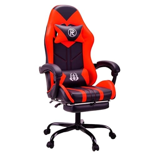 Image of play haha Gaming Chair with Footrest & Lumbar Support,Reclining Swivel Chair,Ergonomic Gaming Chair for Adults, High-Back Racing Style,Adjustable Height with Headrest Pillow