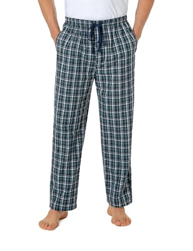 Image of Jveyvth Mens Pyjama Pants 100% Cotton Plaid Sleep & Lounge Pants, PJ Bottoms with Pockets and Button Fly