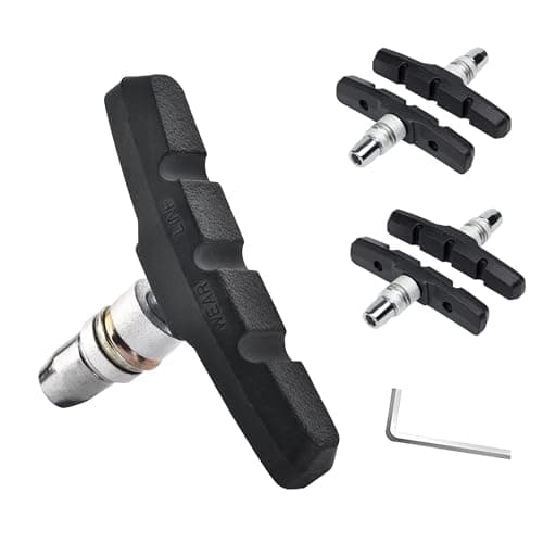 Image of V Bike Brake Pads, 2 Pairs Universal Bicycle Break Blocks, Oture Rubber Silent Brake Pad V-Brake Shoes, with Hex Nuts Gasket Wrench, Skid, for Shimano, Tektro and Most Road Mountain Bikes, 70mm(2.76")