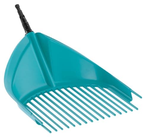 Image of Gardena Combisystem Shovel Rake: Easy-to-Handle Shovel Rake for Raking Together and Lifting Leaves and Garden Waste, Features Robust Plastic Prongs, Working Width 36.5 cm (3120-20), turquoise