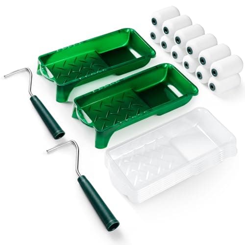 Image of Mister Rui Mini Paint Rollers for Painting, Small Paint Roller 2 Inch, Mini Paint Roller and Tray, Small Roller Set for Painting Narrow and Hard-to-Reach Places