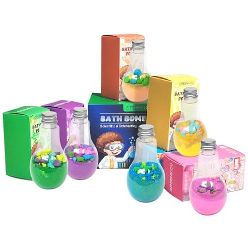 Image of 6 Pack Large Bath Bombs Fizzy Gift Set for Kids & Toddlers, Surprise Experience, Nontoxic, Colorful Fizzy Fun, Bubble Bath STEAM Science Educational Kit, for Boys and Girls Gift Sets