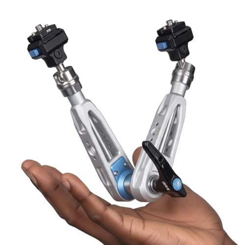 Image of DF DIGITALFOTO 11" Magic Arm with F22 Quick Release, Elegant Strength Magic Arm with 1/4" 3/8" Thread Screw 360° Ball Heads for Monitor,Flash,Light,Camera Cage,Max Load Capacity 5kg (Glacier Silver)