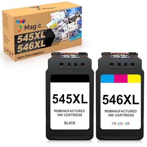 Image of 7Magic PG-545 XL CL-546 XL Compatible for Canon 545 546 Ink Cartridges 545XL 546XL for Pixma TS3350 TS3355 TS3150 TS3450 TS3451 MG2550S MG3050 TR4550 TR4650 TS3450 TR4551 MG2950 (1 Black, 1 Colour)