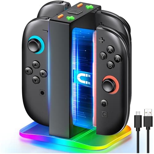 Image of Latest Charging Dock for Nintendo Switch 2 Joy Con,Magnetic Controller Charger Station with LED Indicators Support 4 Joy Con Charging,Fast Charging and Storage Stand for NS2 Joycon Accessories