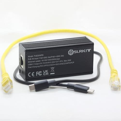 Image of DSLRKIT 2.5Gbps PoE Splitter & Passthrough Adapter to USB Type-c 20W PD3.0 PPS QC 4+/3.0 802.3at