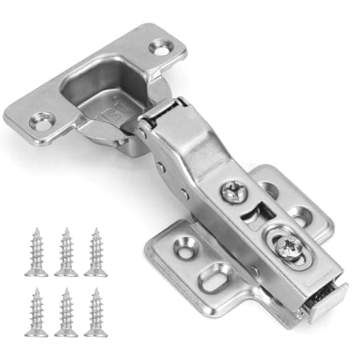 Image of HBL' 10 Pcs Cabinet Hinges Soft Close, 110° Kitchen Cupboard Hinges, 35MM Half Overlay for Kitchen Cabinet, Cupboard and Wardrobe, Clip-on Design for Easy Installation