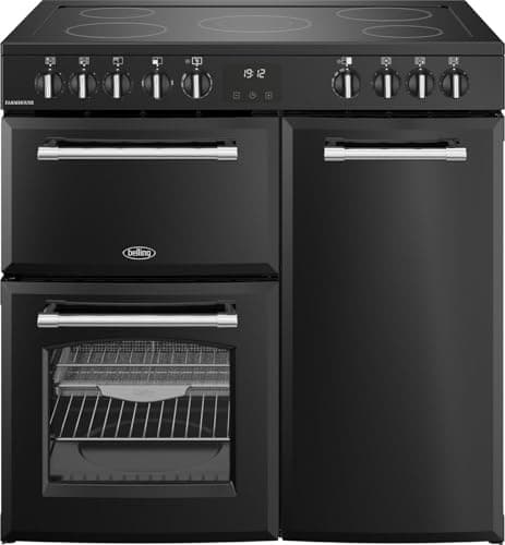 Image of Belling Farmhouse 90E 90cm Electric Range Cooker with Ceramic Hob - Black - A/A Rated