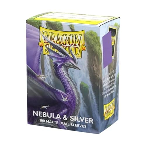 Image of Dragon Shield | Matte Dual Standard Size Card Sleeves | 100ct - Smooth & Tough Premium TCG Sleeves - Compatible with Pokemon, One Piece, and Magic: The Gathering | Nebula & Silver