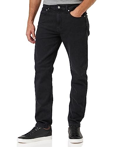 Image of Calvin Klein Men’s Slim Tapered Fit Jeans, Black (Denim Black), 36W/34L