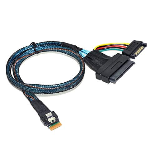 Image of Cablecc U.2 U2 SFF-8639 to Slimline SFF-8654 4i NVME PCIe SSD Cable for Mainboard SSD 750 p3600 p3700 M.2 50CM