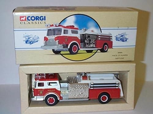 Image of corgi classic fire engine Mack CF Pumper Neptune vehicle diecast model