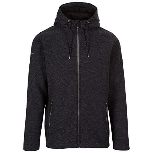 Image of Trespass Mens Fleece Hoodie Sheelane - Men's Full Zip Hoodie, Knitted Marl Fleece Hooded Top, Lightweight Zippy Jumper with Pockets, Casual Walking Hiking Trekking Hoody