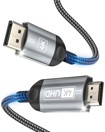 Image of Nersligek 4K DisplayPort to HDMI Cable 2M, DP to HDMI Male UHD 4K@30Hz/2K@60/1080P@120 Nylon DP to HDTV Uni-Directional Cord for Dell, Projector, Desktop, AMD, NVIDIA, Lenovo, HP, ThinkPad