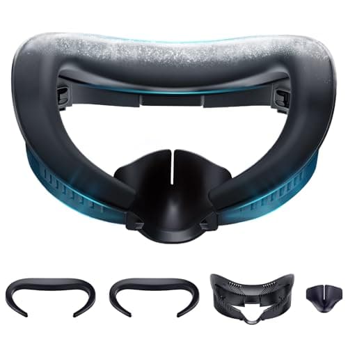 Image of DESTEK Cooling Face Pad for Meta Quest 3 (NOT 3S), Stop PU Leather Overheating, 2 Replacement with Ice Gel & Breathable Ice Silk Cushions. Feels Like Cooling Arm Sleeves for Your Face.