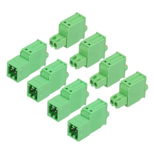 Image of sourcing map 4set 2.5mm 0.1" Pitch Spring PCB Terminal Block Connector 2 Pin Male Female Pluggable Quick PCB Wiring Terminals for 28-20AWG Cable Mechanical Equipment, Green